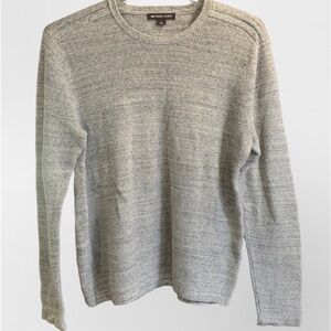 MICHAEL KORS‎ mens tight knit cotton and wool Heathered gray pullover size XL